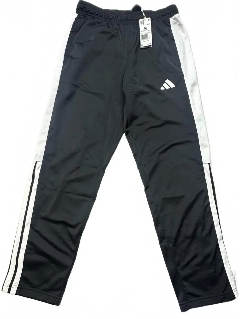 NWT Adidas 3-Stripes Colorblock Snap Track Pants Men’s M Black White